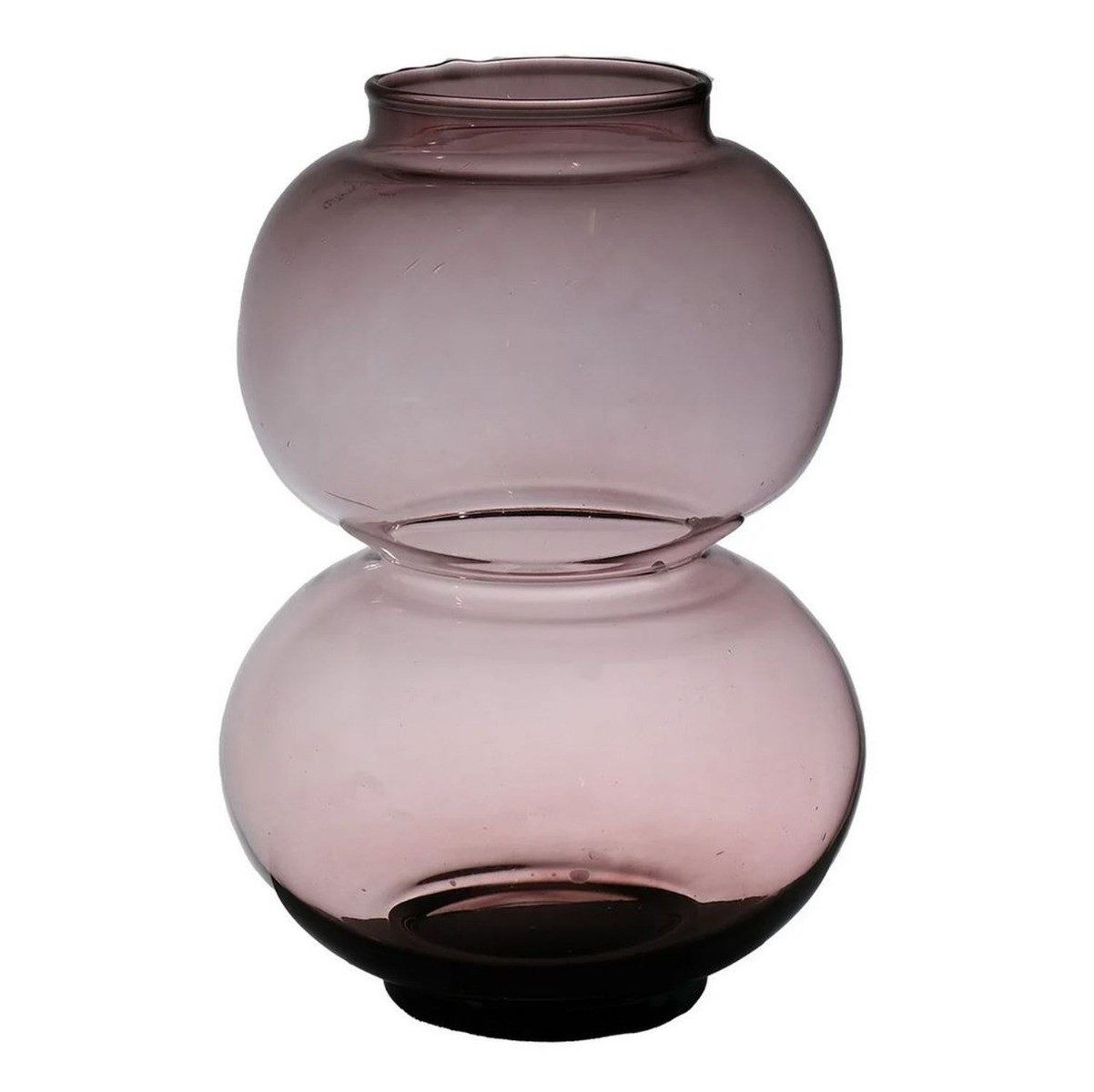 INNA-Glas Kugelvase Kugelige Glas Vase HERIBETO, recycelt, violett-klar, 25 cm, Ø 16 cm