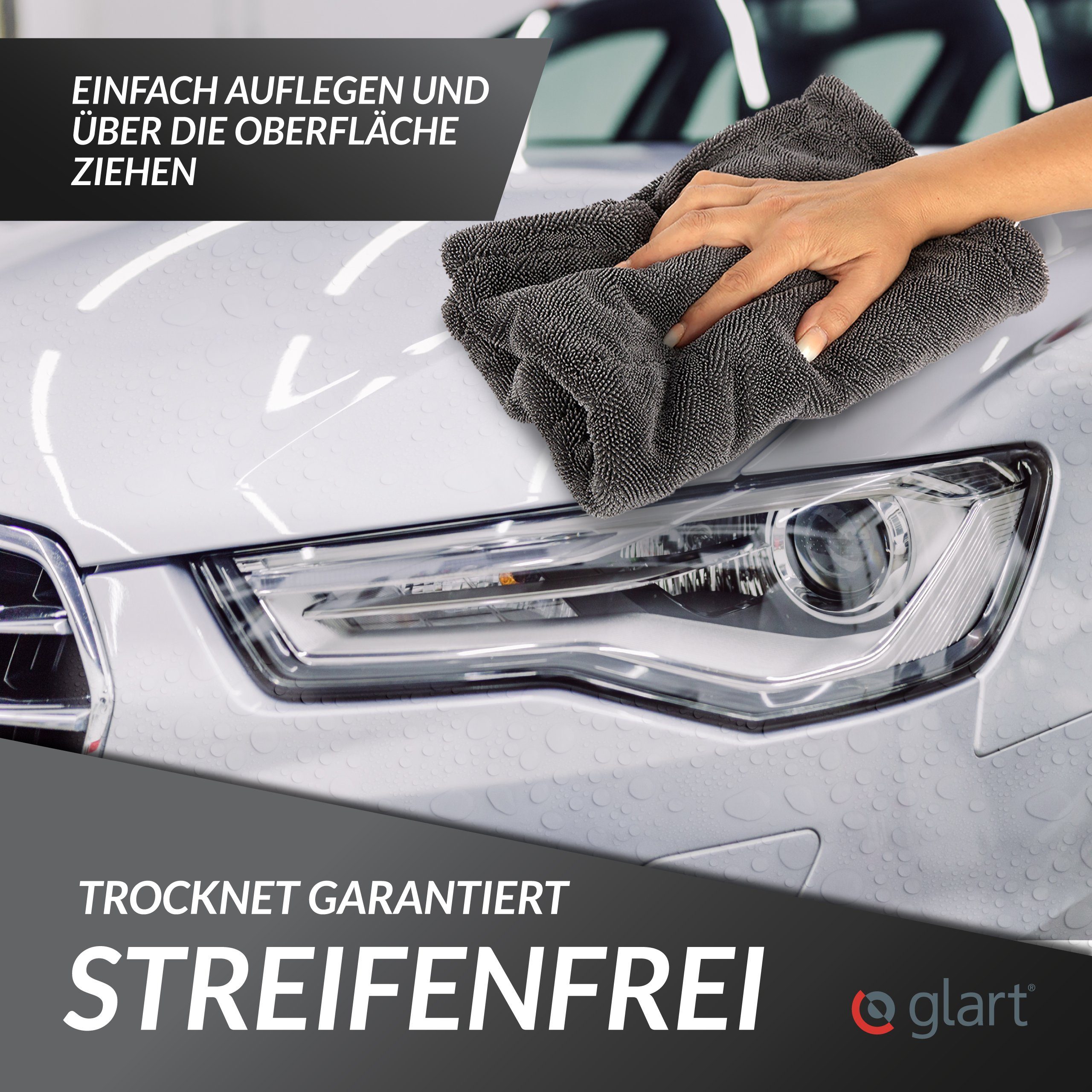 Mikrofasertuch 80x55cm Auto 44TW8 Mikrofaser Twist XXL saugstark Glart extrem Trockentuch