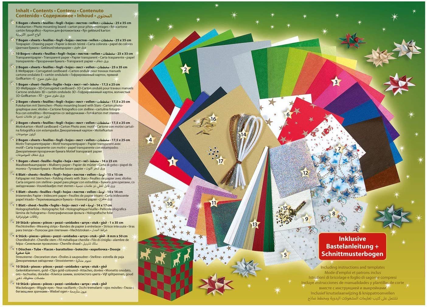 Folia Bastelkartonpapier folia Bastelpapier-Koffer "Weihnachten II", 110-teilig