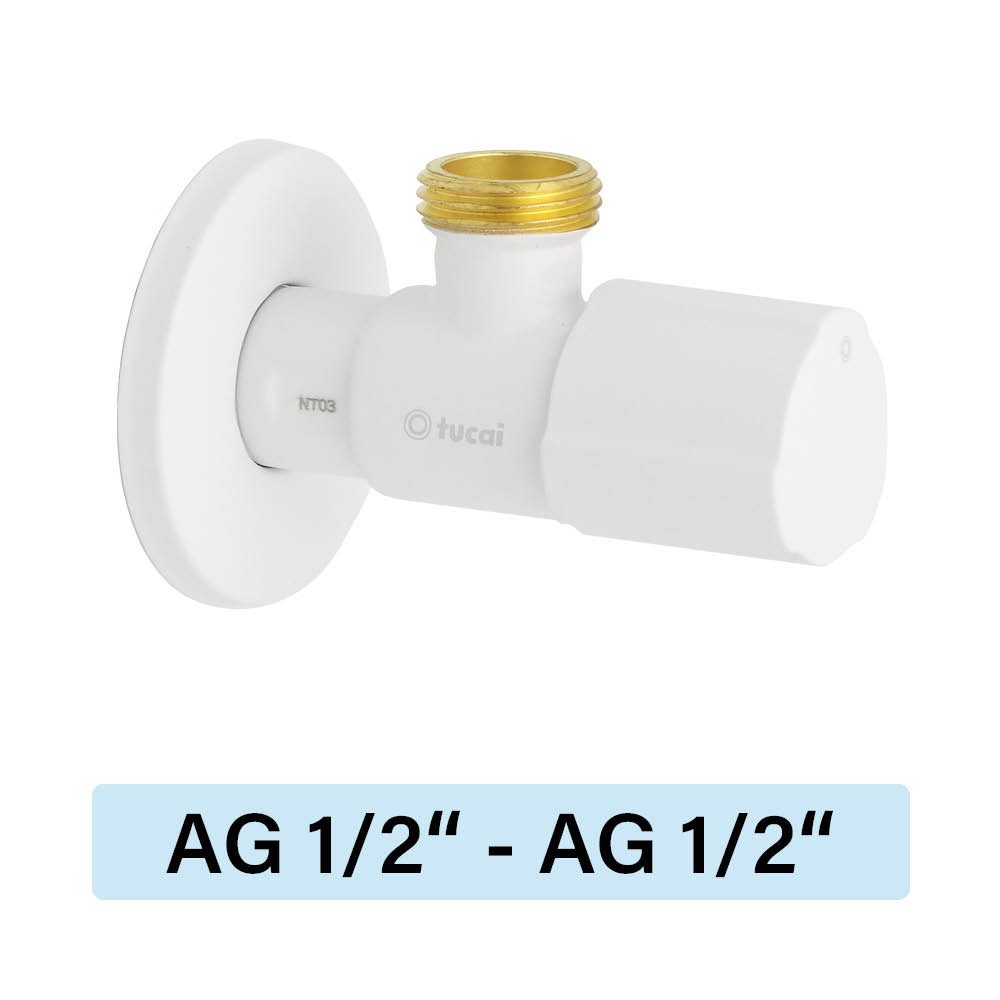 TUCAI Eckventil Eckventil Tucai TMM C850 Premium AG/AG 1/2"-1/2" weiss matt