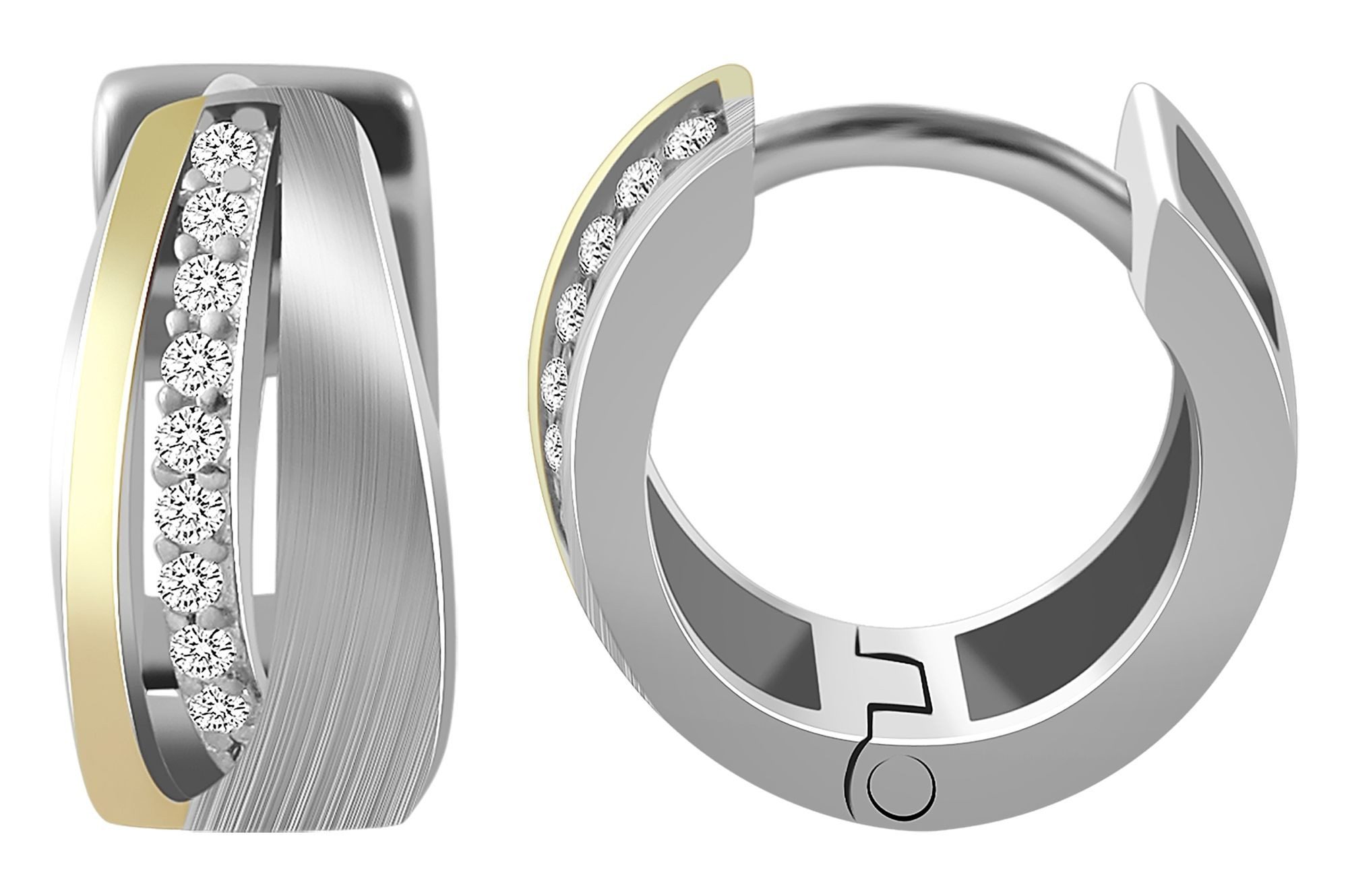 Klappcreolen Ohrringe – Klappcreole aus 925 Silber mit Zirkonia
