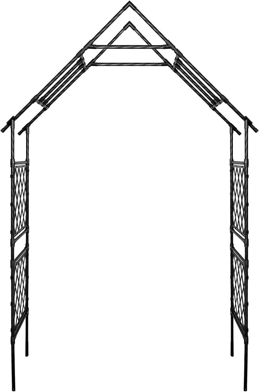 GarveeMore Spalier 240x120cm Gartenbogen Metall, Rankgitter für Kletterpflanze, Torbogen, Gartenbogen, Hochzeiten im Freien und Dekoration