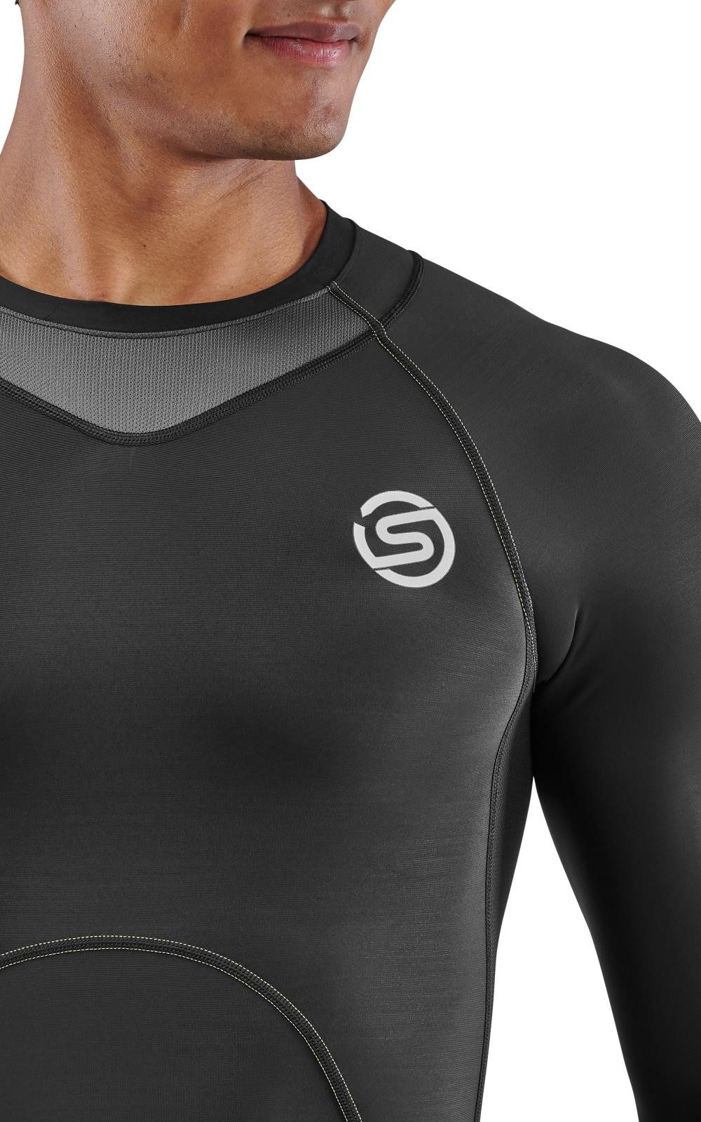 Skins Langarmshirt Funktionsunterwäsche 3-Series (enganliegend) schwarz Herren