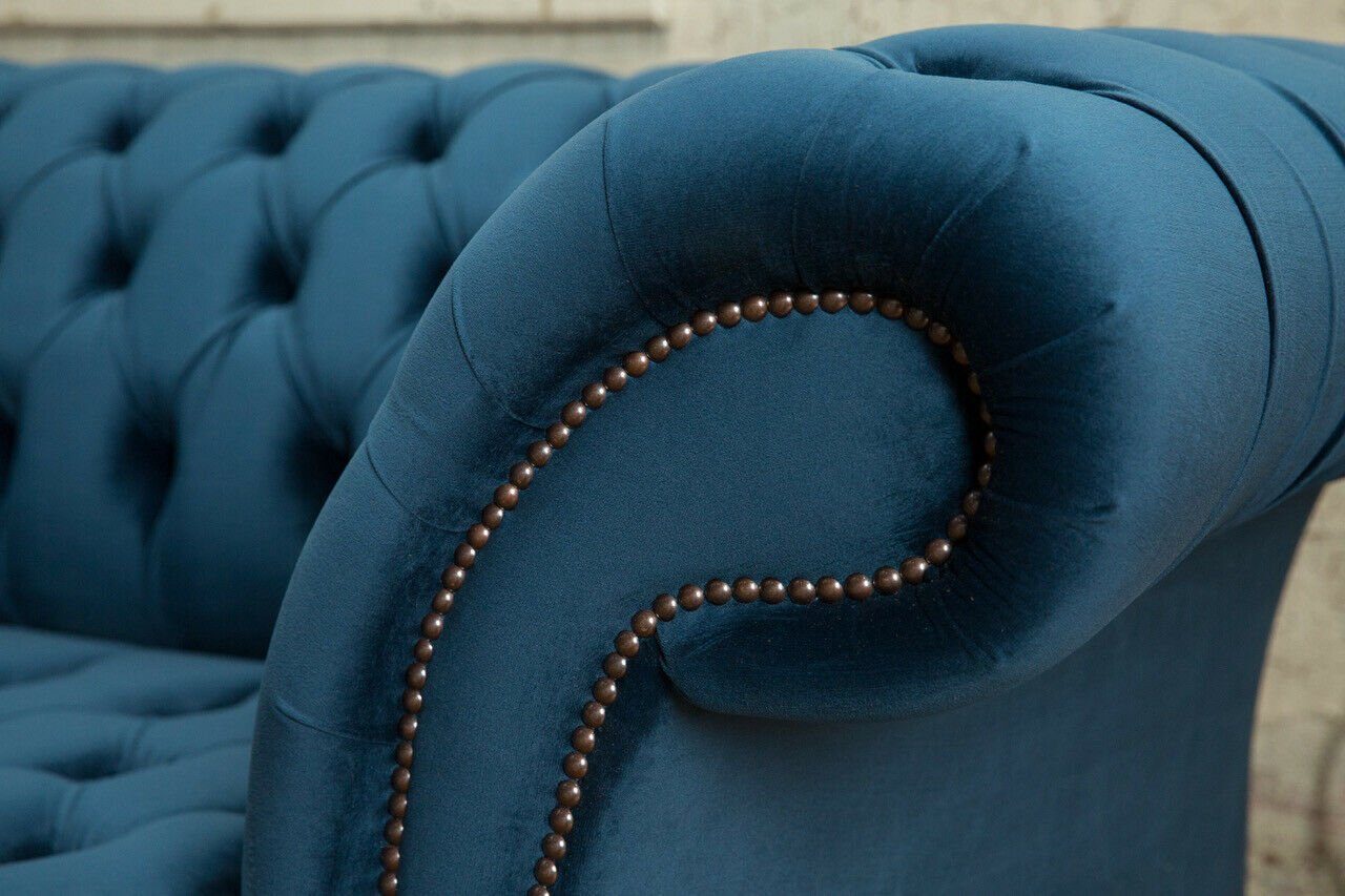 Knöpfen. Sitzer JVmoebel mit Textil Polster Stoff 3 Chesterfield-Sofa Rückenlehne Couch Sofa Chesterfield Modern, Die