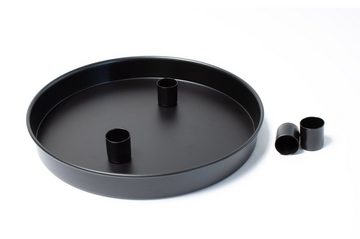 Spetebo Kerzentablett Magnet Kerzentablett schwarz für Stabkerzen 25 cm (Packung, 1 tlg), magnetisch