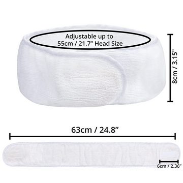 Belle Vous Haarband White Terry Cloth Headband - 10 Hairbands for Makeup, 1-tlg., White Terry Cloth Headband - 10 Hairbands