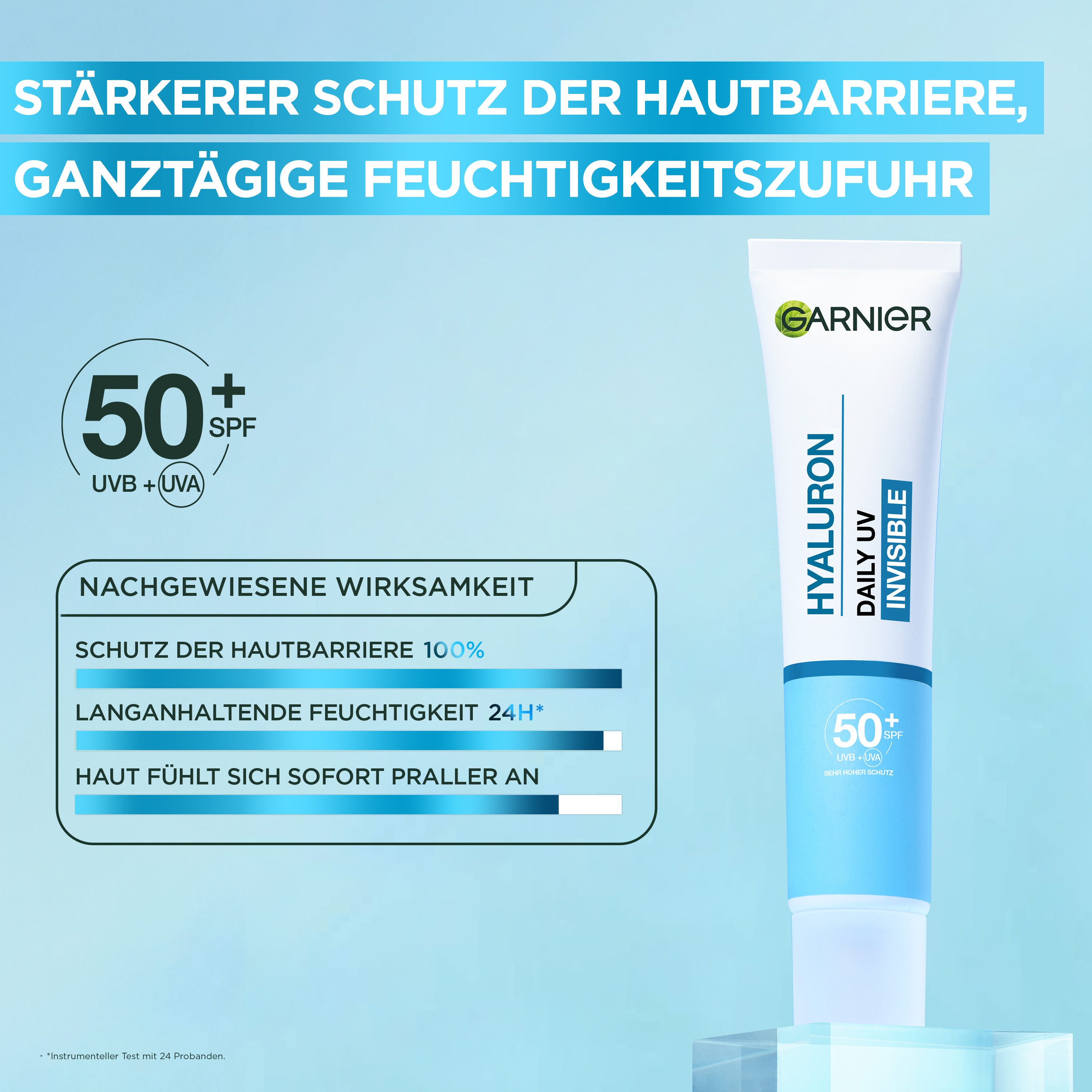 GARNIER Gesichtsfluid HYALURON BARRIER PROTECT DAILY UV FLUID LSF50+
