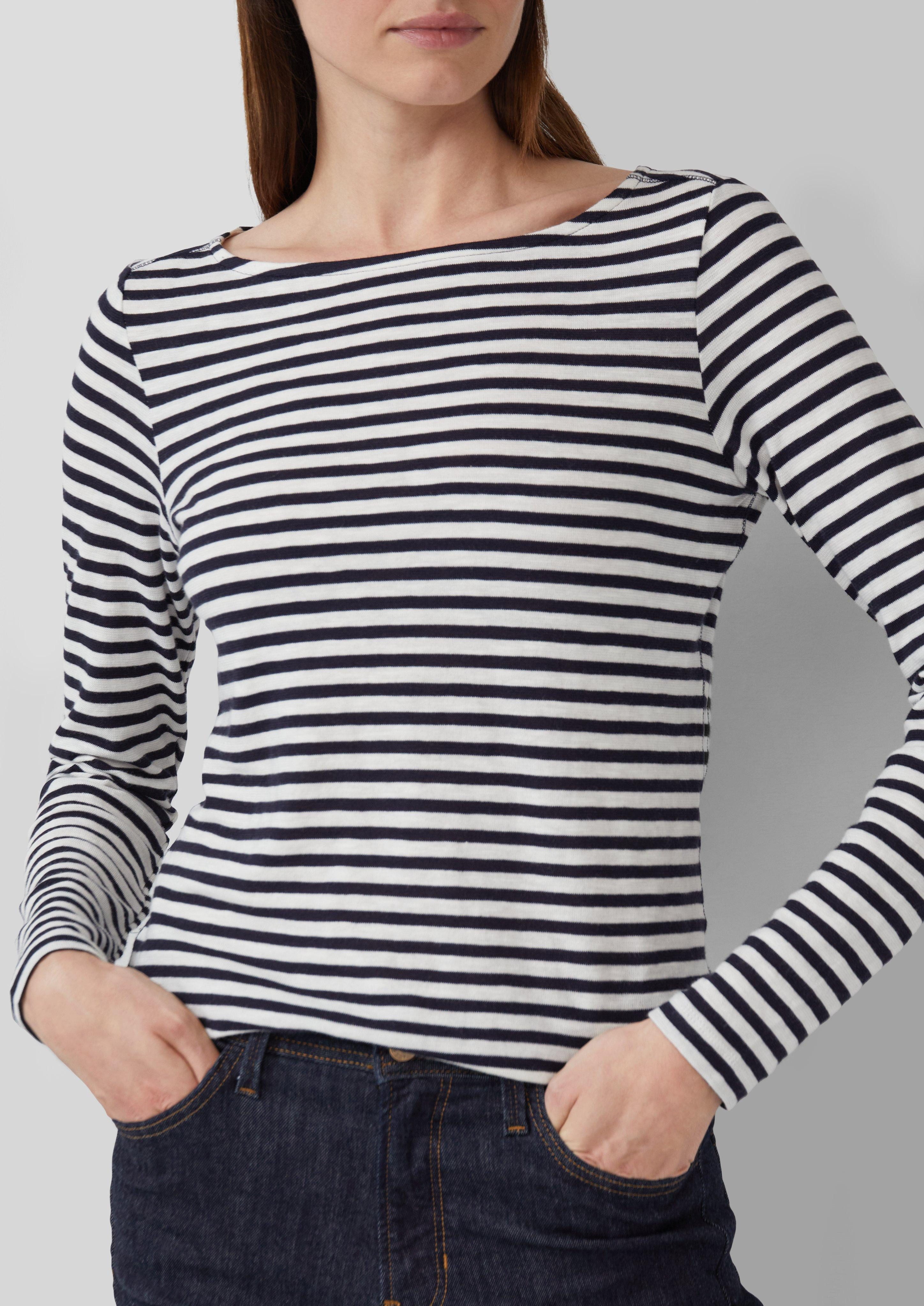 s.Oliver Langarmshirt Lässiges Langarmshirt mit U-Boot-Ausschnitt günstig online kaufen