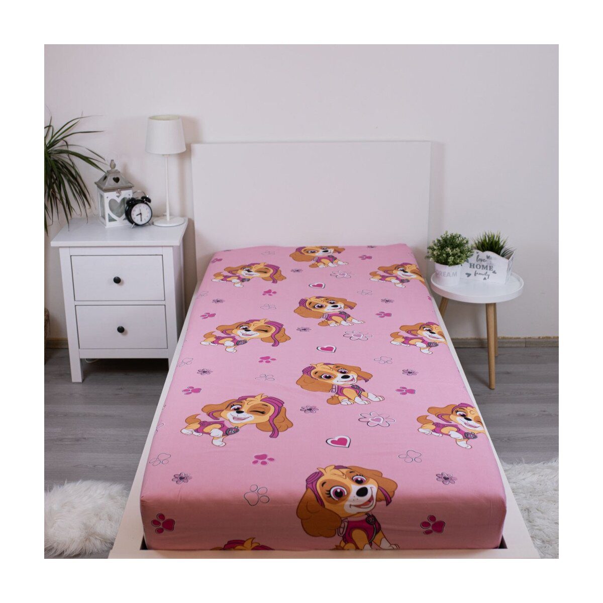 PAW PATROL Spannbettlaken Paw Patrol Skye Spannbettlaken 90x200cm – Für Mäd günstig online kaufen