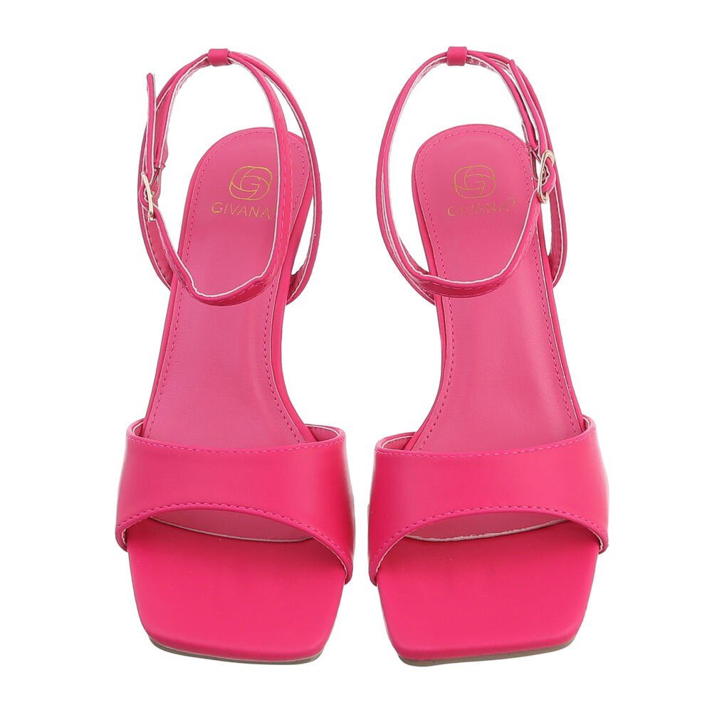 Ital-Design Damen Abendschuhe Party & Pfennig-/Stilettoabsatz & Sandalen Clubwear in Sandaletten Sandalette Pink