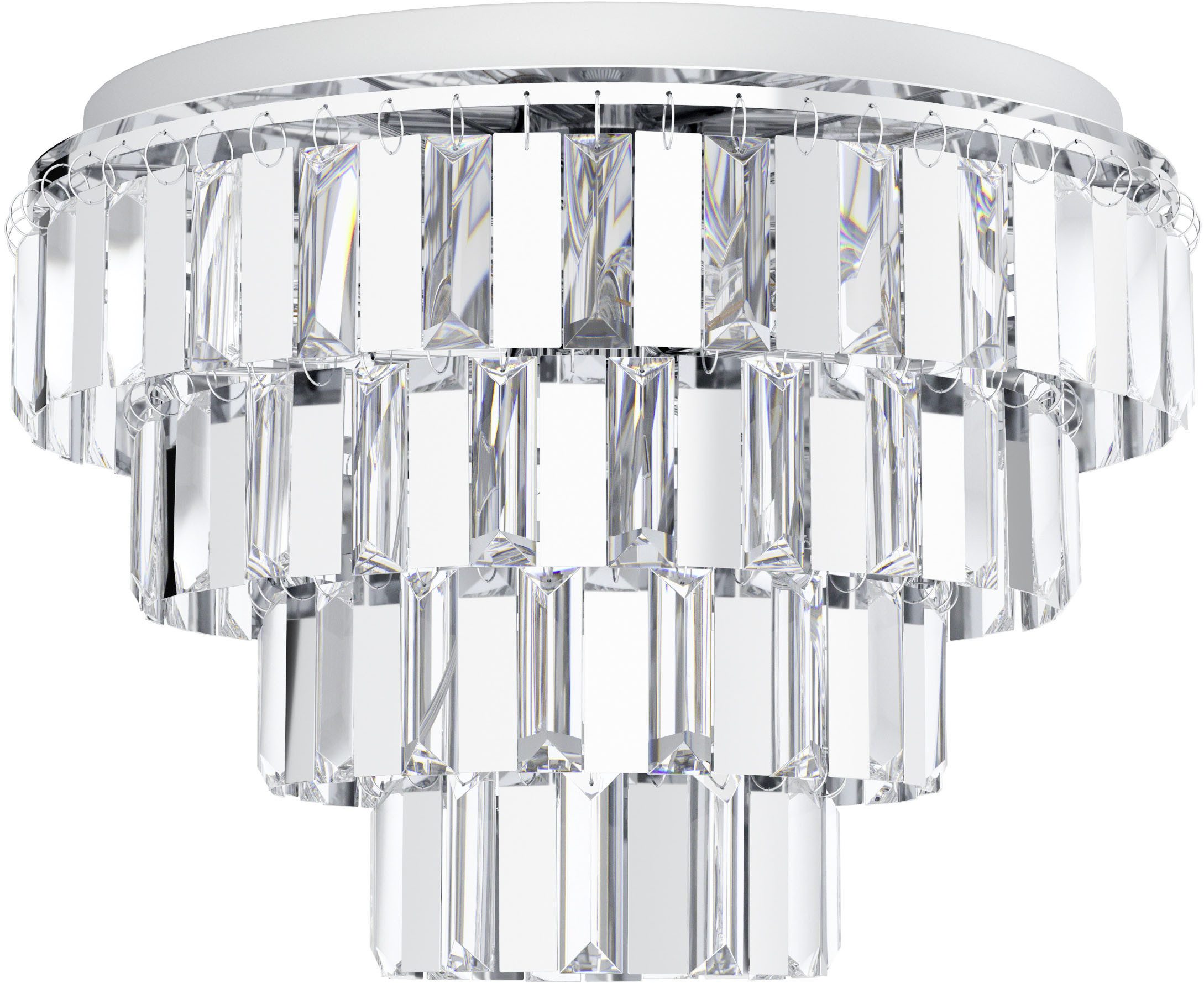 EGLO Deckenleuchte ERSEKA Deckenlampe - Stahl - E14 - 7X40W - IP20, ohne Leuchtmittel, Wohzimmerlampe, Esszimmerlampe, Flur, Schlafzimmer, H53,5 x Ø48,5 cm