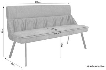 byLIVING Polsterbank California (1-St), 180 cm Bank, Webstoff und Vintage Samt mit gemütlicher Nosaqfederung