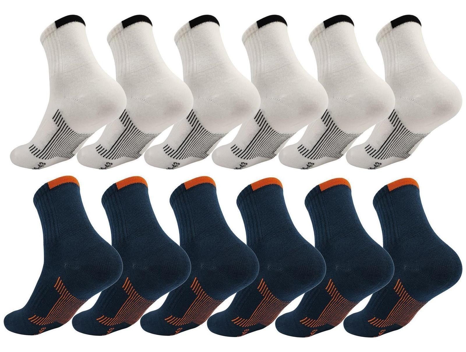 Sportsocken 12 Paar Herren Sport Sneaker Socken Quarter Socks Kurzsocken Halbsocke