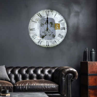 etc-shop Wanduhr (Wanduhr Vintage Uhr für Wohnzimmerwand Wanddeko Uhr)