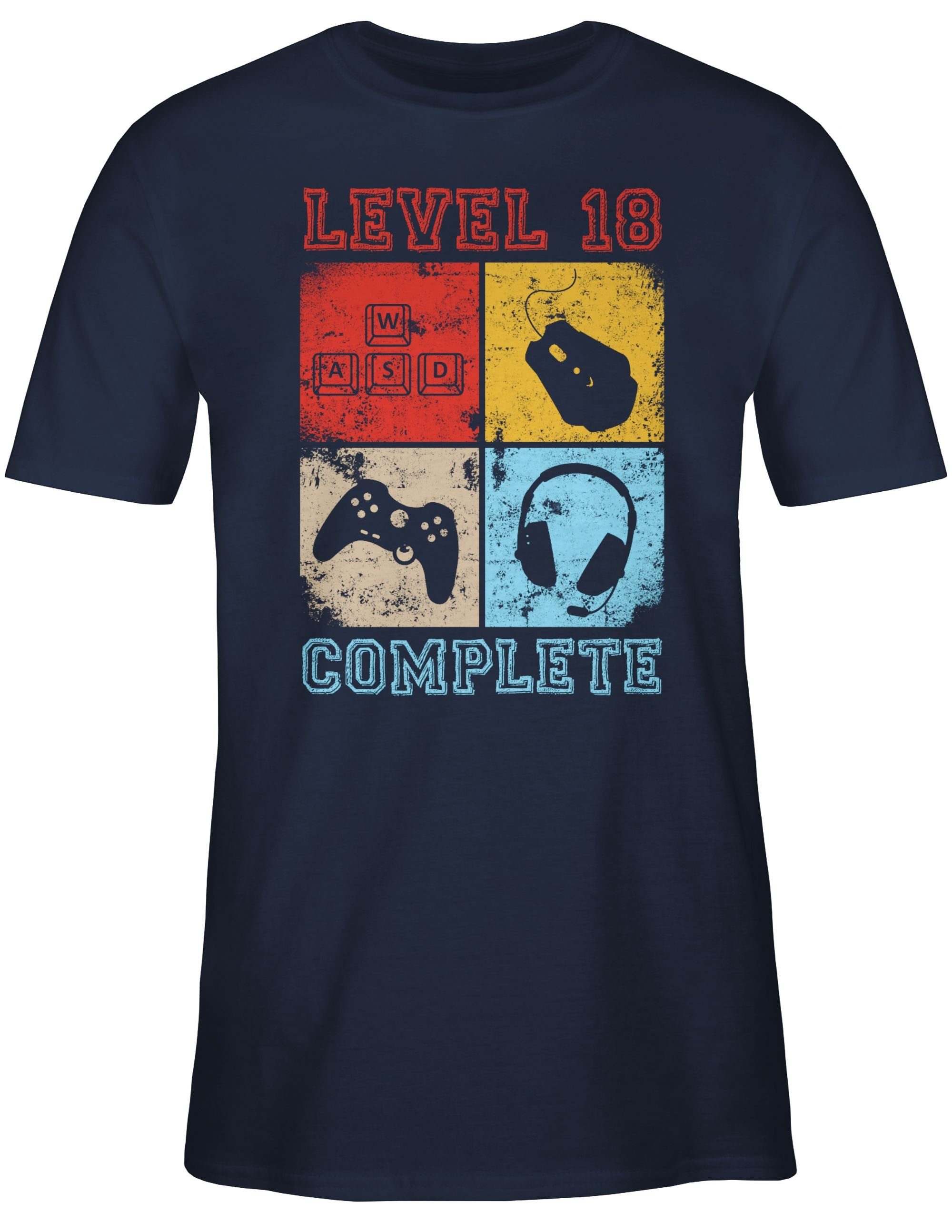 Blau Complete 18 Navy 02 18. T-Shirt Geburtstag Completed Level Shirtracer