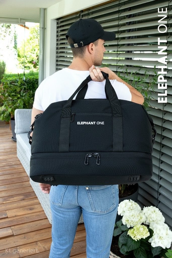 ELEPHANT Sporttasche Damen Herren Reisetasche Gym Schuhfach Innentaschen, Reisetasche Sport Tasche Schuhfach Vortasche 47 cm 30 L + Flasche