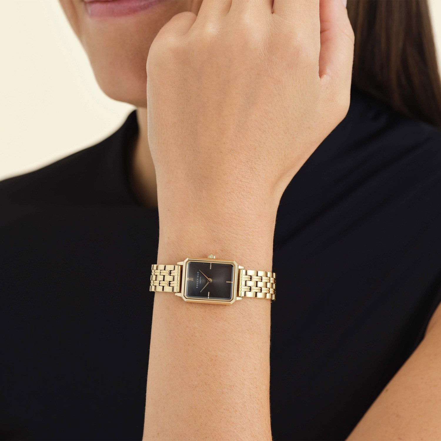 ROSEFIELD Quarzuhr Octagon XS Goldfarben/Schwarz