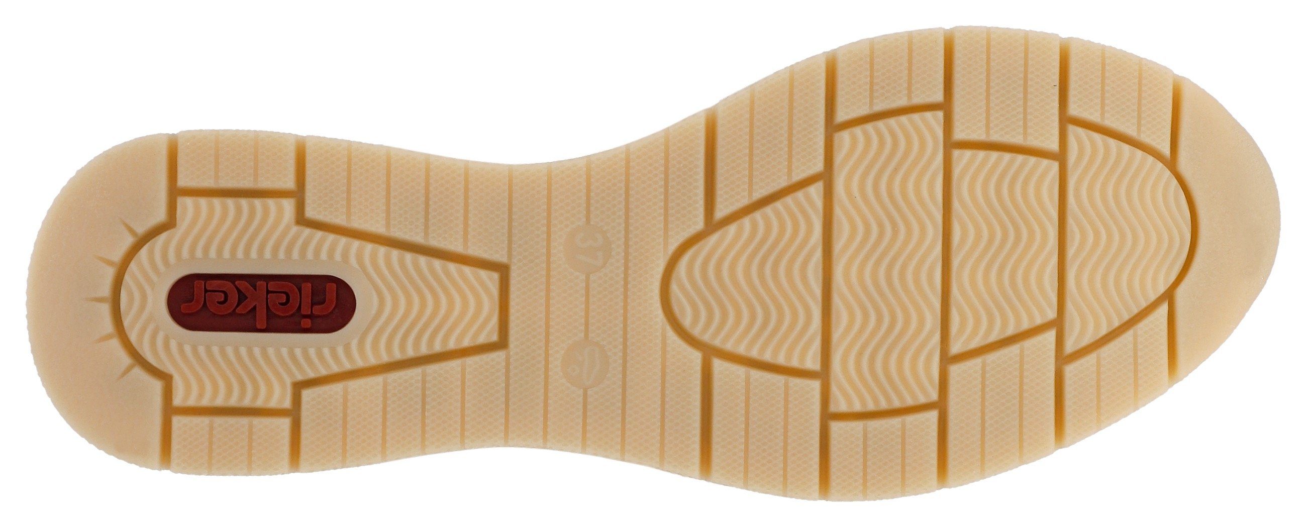 Rieker Sneaker mit seitlichem Reißverschluss,Freizeitschuh,Schnürschuh, schmale Form