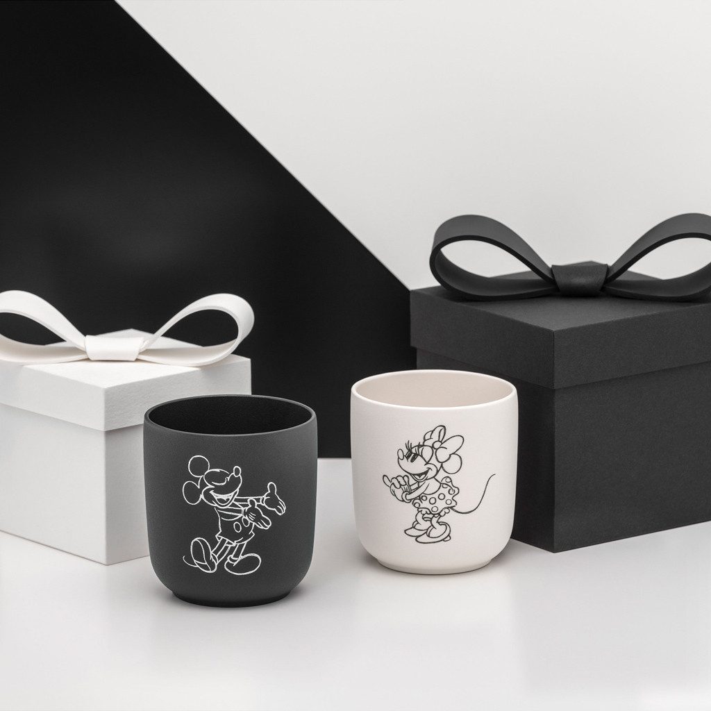 Villeroy & Boch Tasse Manufacture - Mickey Mouse, 2-tlg., Porzellan, Premium Porcelain, mikrow.- & spülm.sicher, Made in Germany