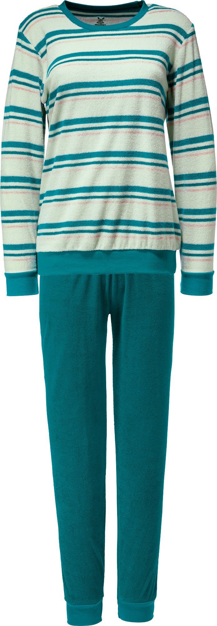 Erwin Müller Pyjama Damen-Schlafanzug Frottee Streifen