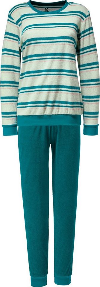 Erwin Müller Pyjama Damen-Schlafanzug Frottee Streifen