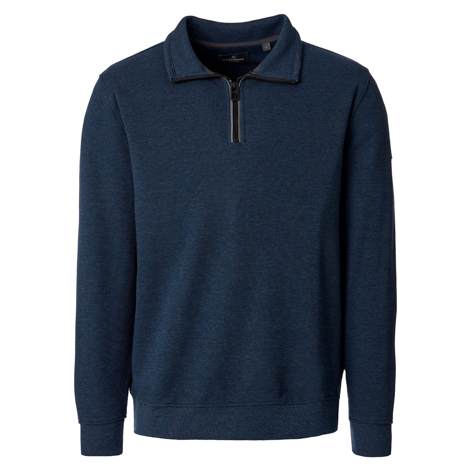 CASAMODA Troyer CasaModa Sweat-Troyer XXL Struktur navy melange