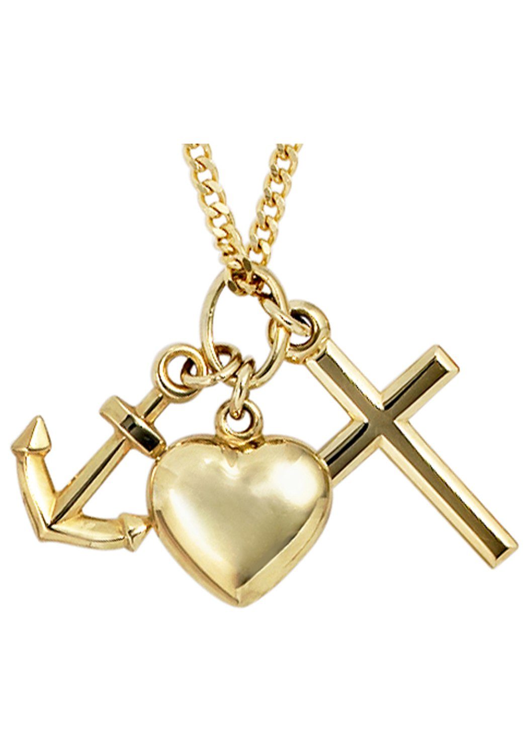 JOBO Kettenanhänger Anhänger Glaube, Liebe, Hoffnung, 333 Gold günstig online kaufen