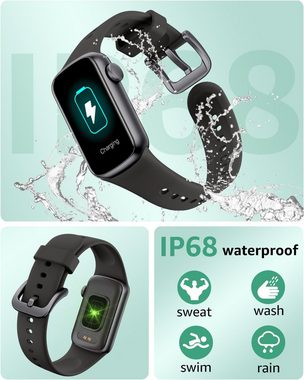 ASWEE Damen's und Herren's Fitness Tracker IP68 Wasserdicht Smartwatch (1,47 Zoll, Android/iOS), mit 137+ Sportmodi, Herzfrequenz SpO2 Schlafmonitor Schrittzähler