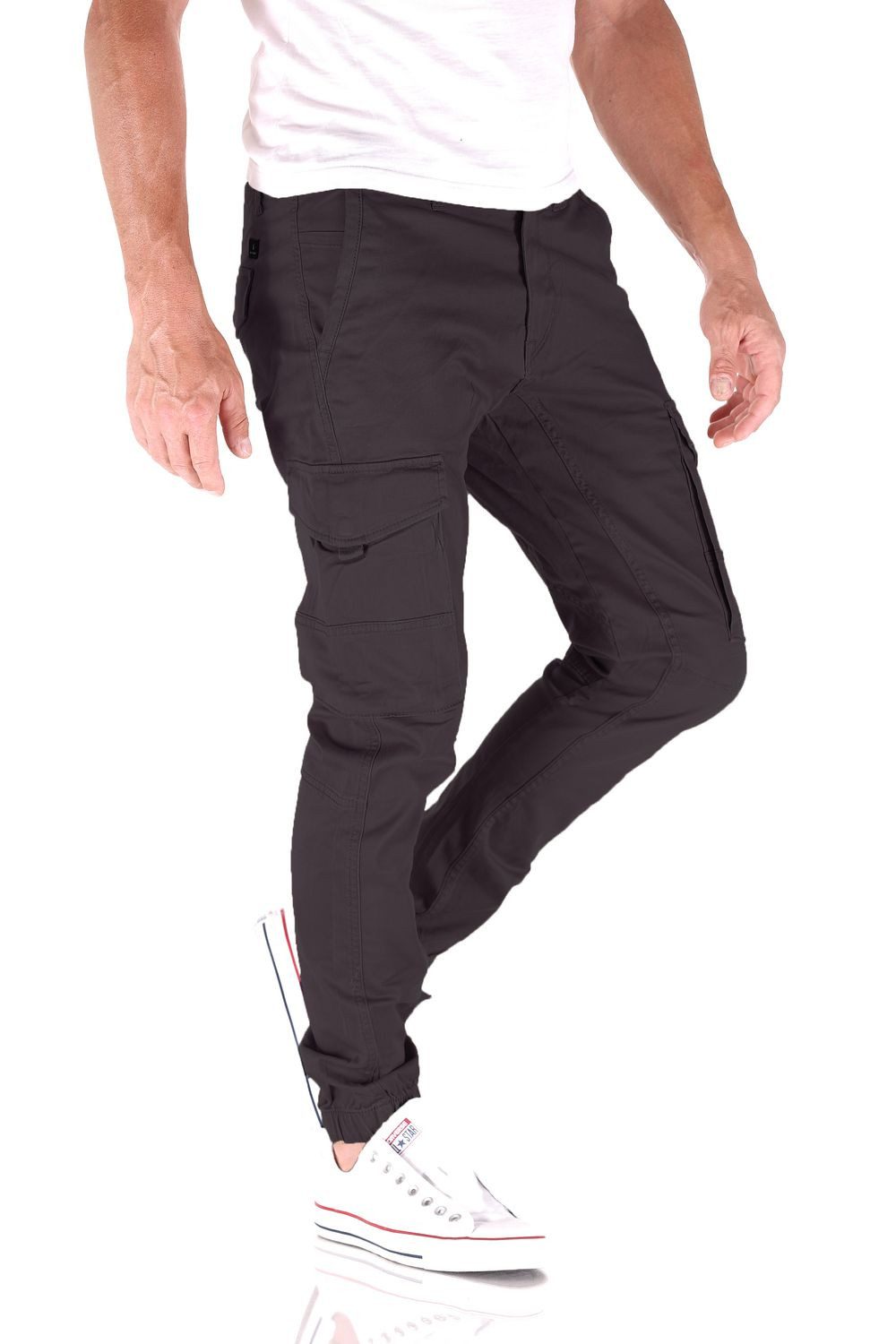 Jack & Jones Cargojeans Jack & Jones Paul Flake Tapered Slim Cargo Herren Jeans Hose – Bild 2 von 3
