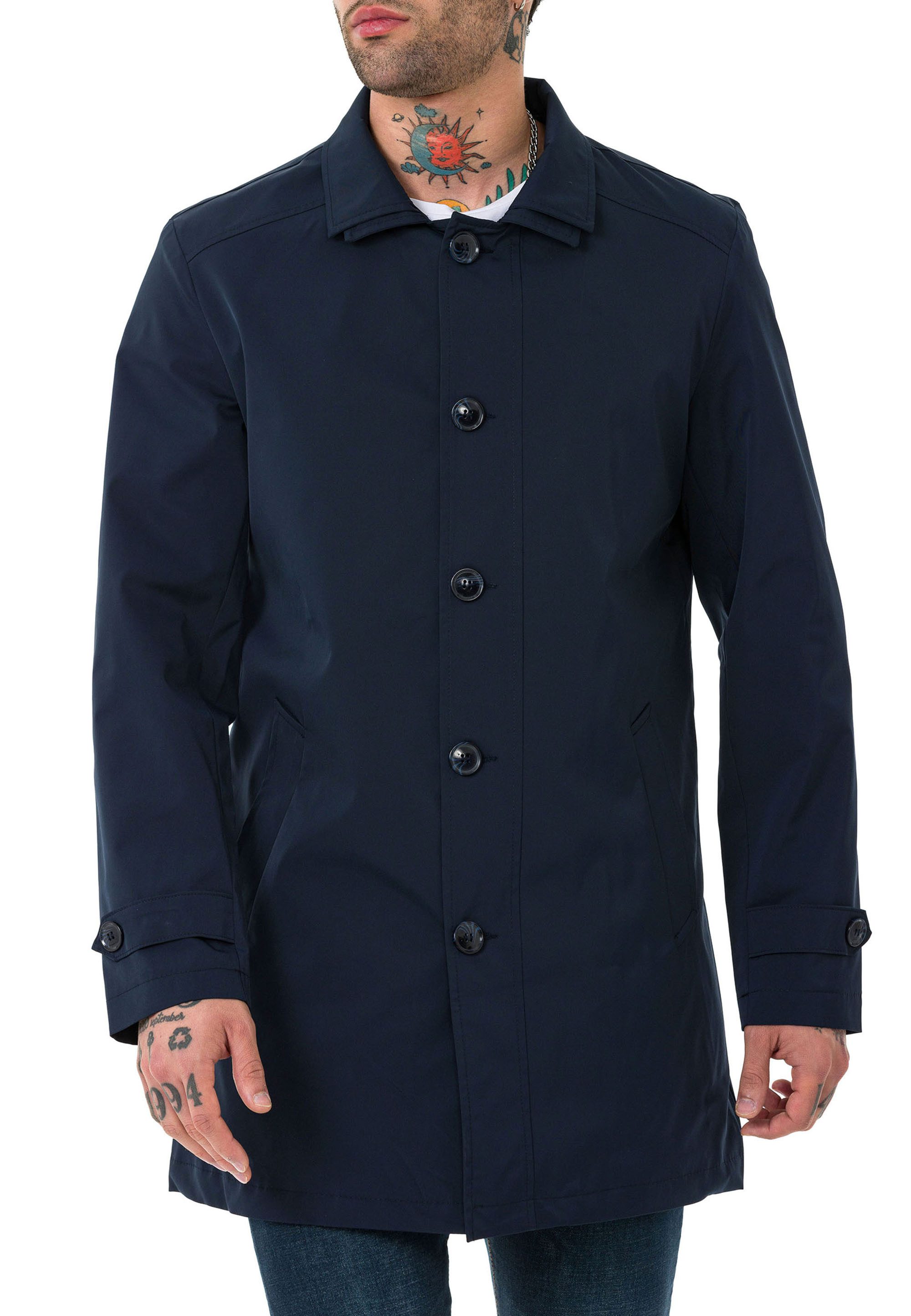 RedBridge Kurzmantel mit Reverskragen und Knopfleiste Klassisch Casual Elegante, zeitlose Optik für Business und Casual-Looks