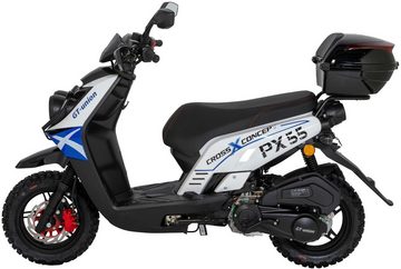 GT UNION Motorroller »PX 55 Cross-Concept«, 125 ccm, 85 km/h, Euro 5, (Set), mit Topcase