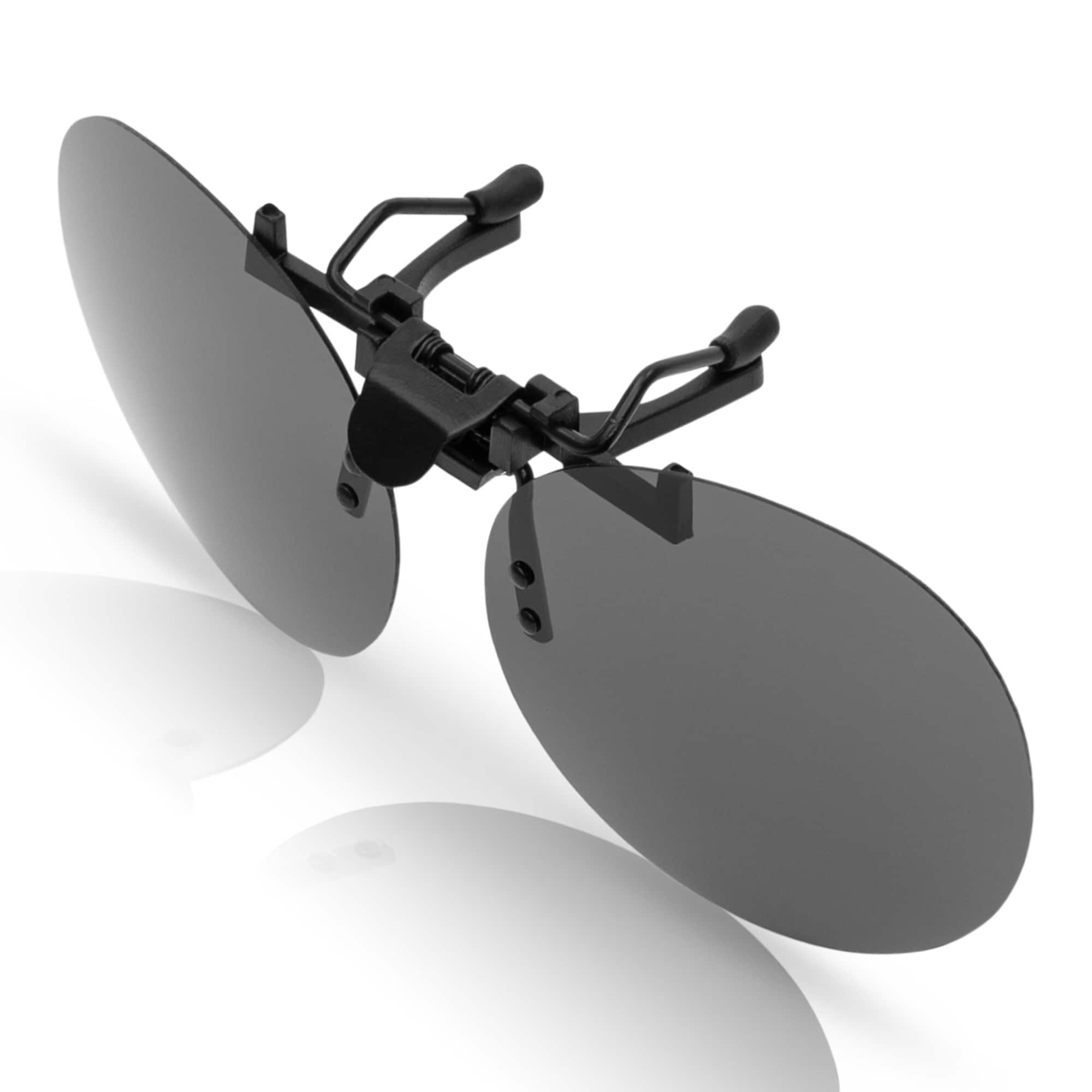 Linsen Polarisiert Aufsatz Retrosonnenbrille polarisierten Schwarz mit (1-St) On Eyewear BEZLIT Clip Brillen