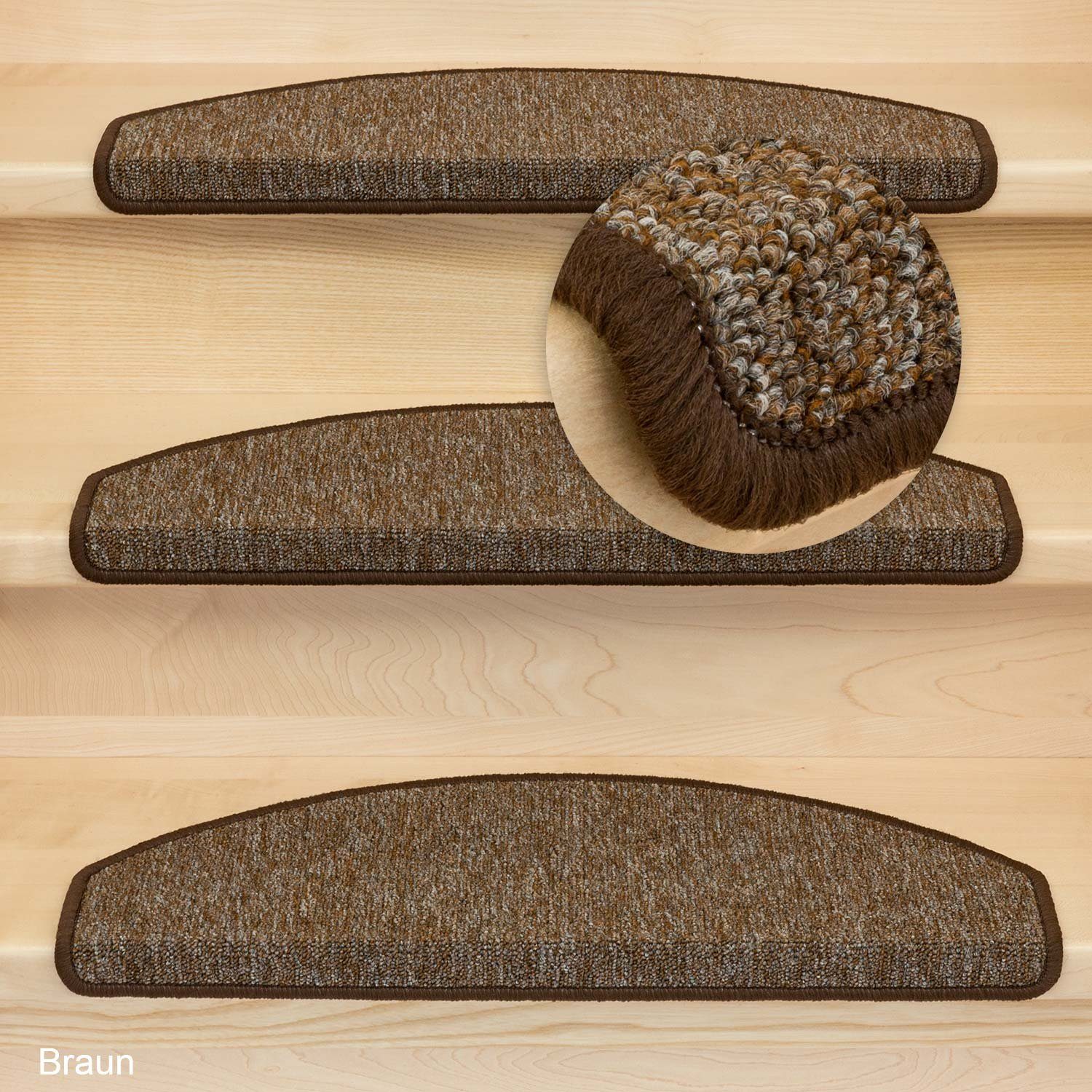 Metzker® Stufenmatte Stufenmatten Rambo New Halbrund SparSet - Braun 15 Stü günstig online kaufen