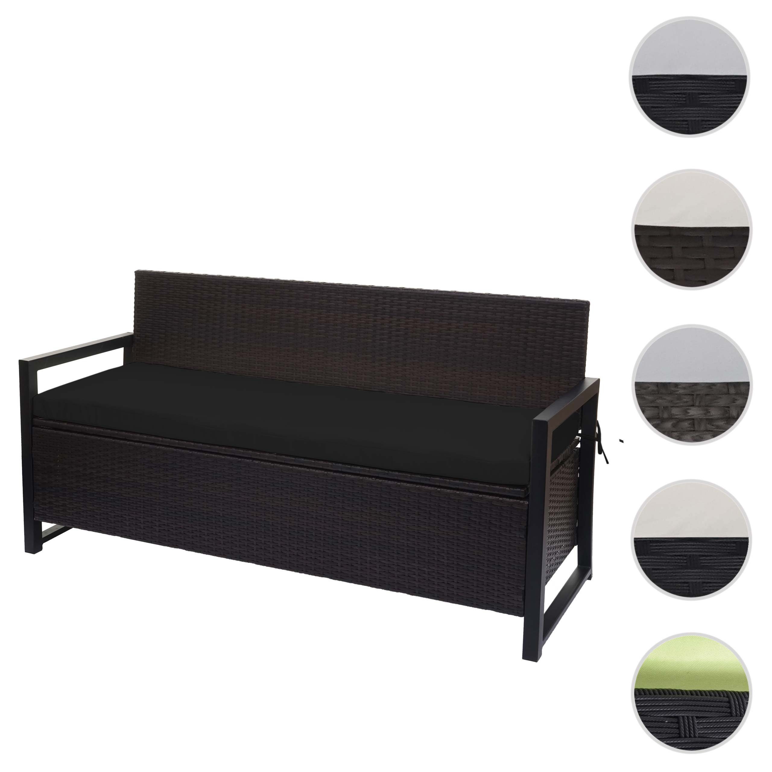 MCW Poly-Rattan 3er Sitzbank F39 Braun Kissen Schwarz günstig online kaufen
