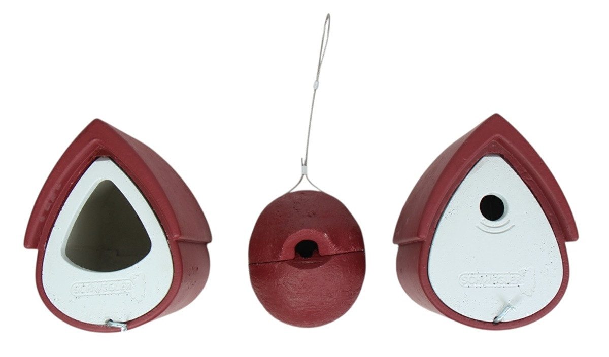 Schwegler Nistkasten Nisthöhlen Satz 3 Halbhöhle Zaunkönigkugel Meisenresidenz Eleganz rot