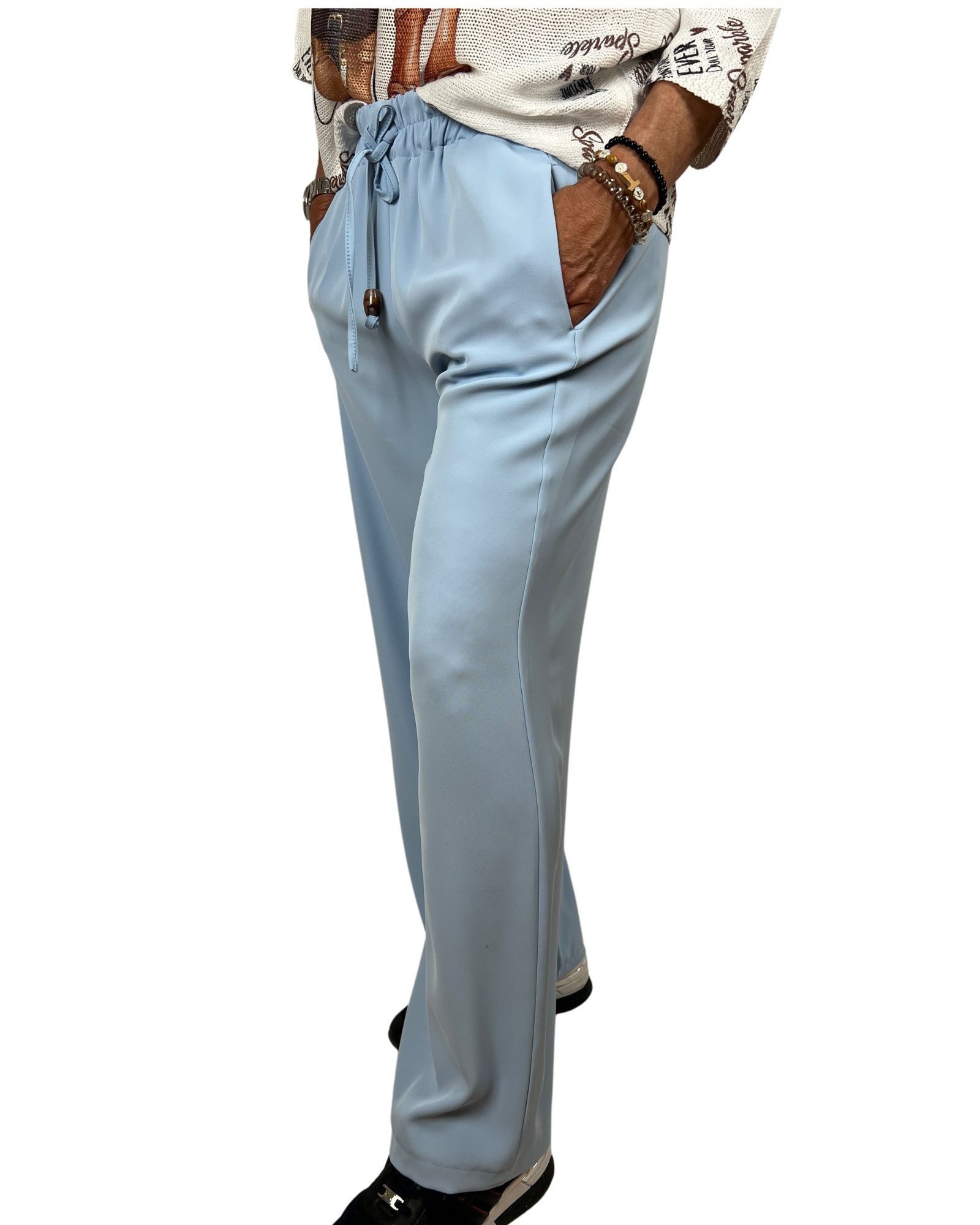 ITALY VIBES Palazzohose ELENI - Weite Hose - stylisch und bügelfrei für jeden Anlass - ONE SIZE passt hier Gr. S-L