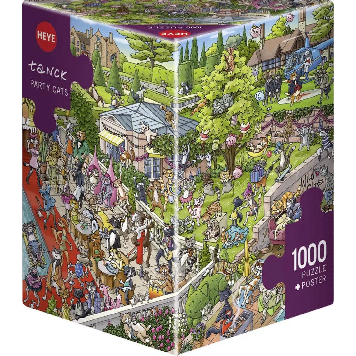 HEYE Puzzle Party Cats Puzzle 1000 Teile, 1000 Puzzleteile