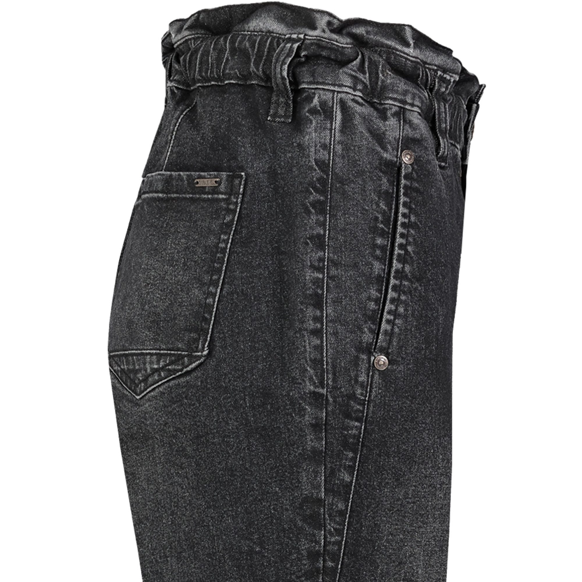 SUBLEVEL Paperbag-Hose Damen Jeans Mid Waist elastisch Moderne Hose