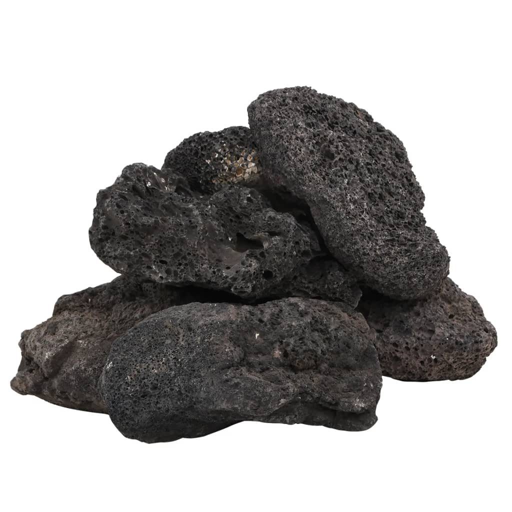 vidaXL Aquariendeko Lavagranulat 25 kg Schwarz 10-30 cm