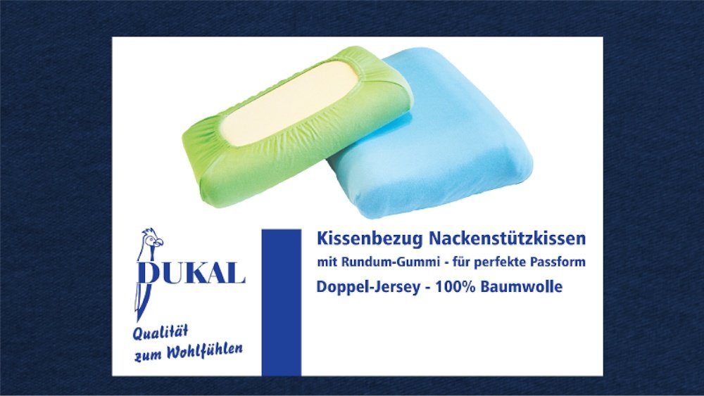 Kissenbezug Schlaraffia Support Geltex Nackenstützkissen, DUKAL (1 Stück), aus hochwertigem Doppel-Jersey, 100% Baumwolle, mit Spannumrandung, Made in Germany Marine