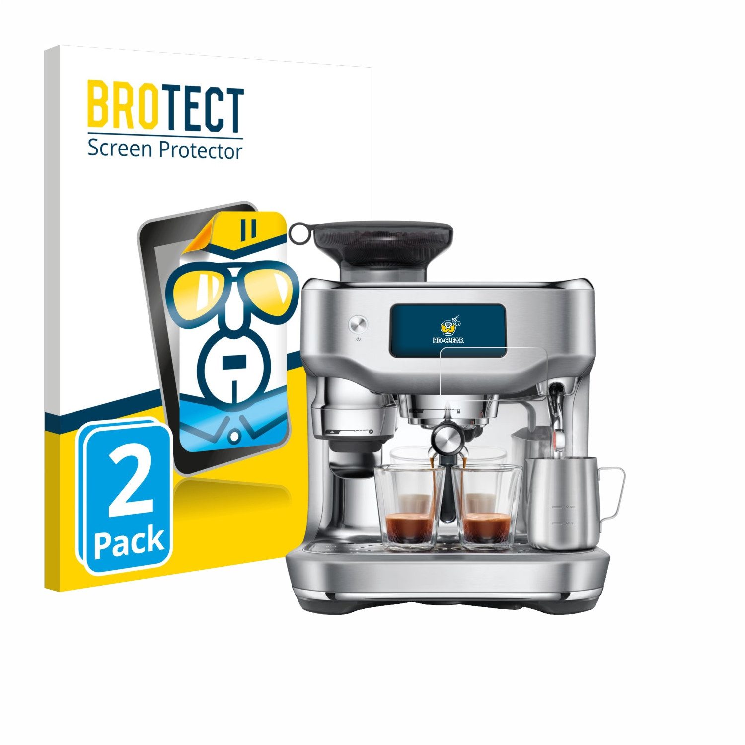 BROTECT Displayschutzfolie Schutzfolie für Sage the Oracle Dual Boiler, 2 Stück, Displayschutz Schutz Folie Klar Transparent