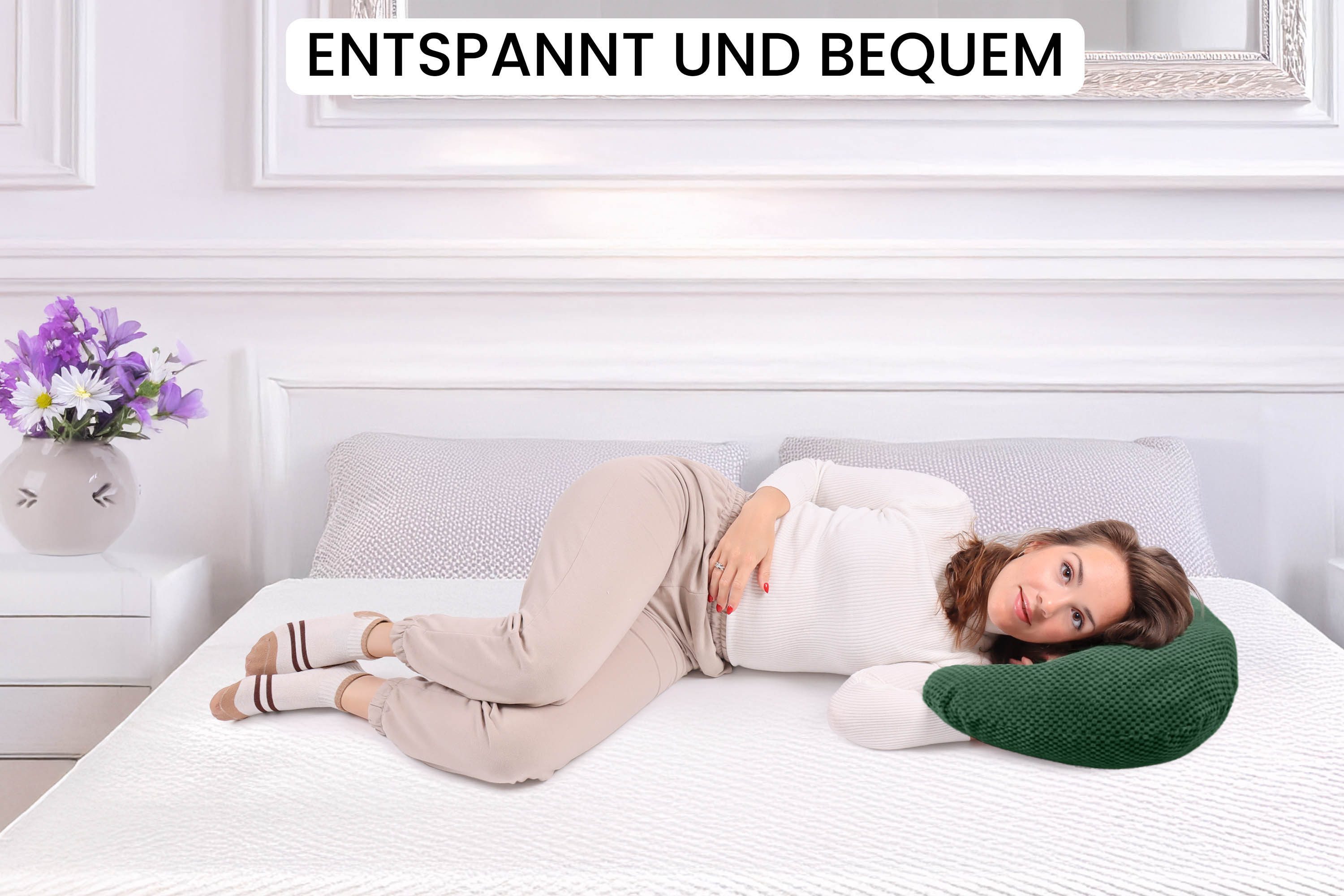 Amilian Stillkissen Stillmond Stillhörnchen klein - Mondkissen - Babykissen, weich, Reißverschluss, EU-Herstellung – Bild 4 von 5