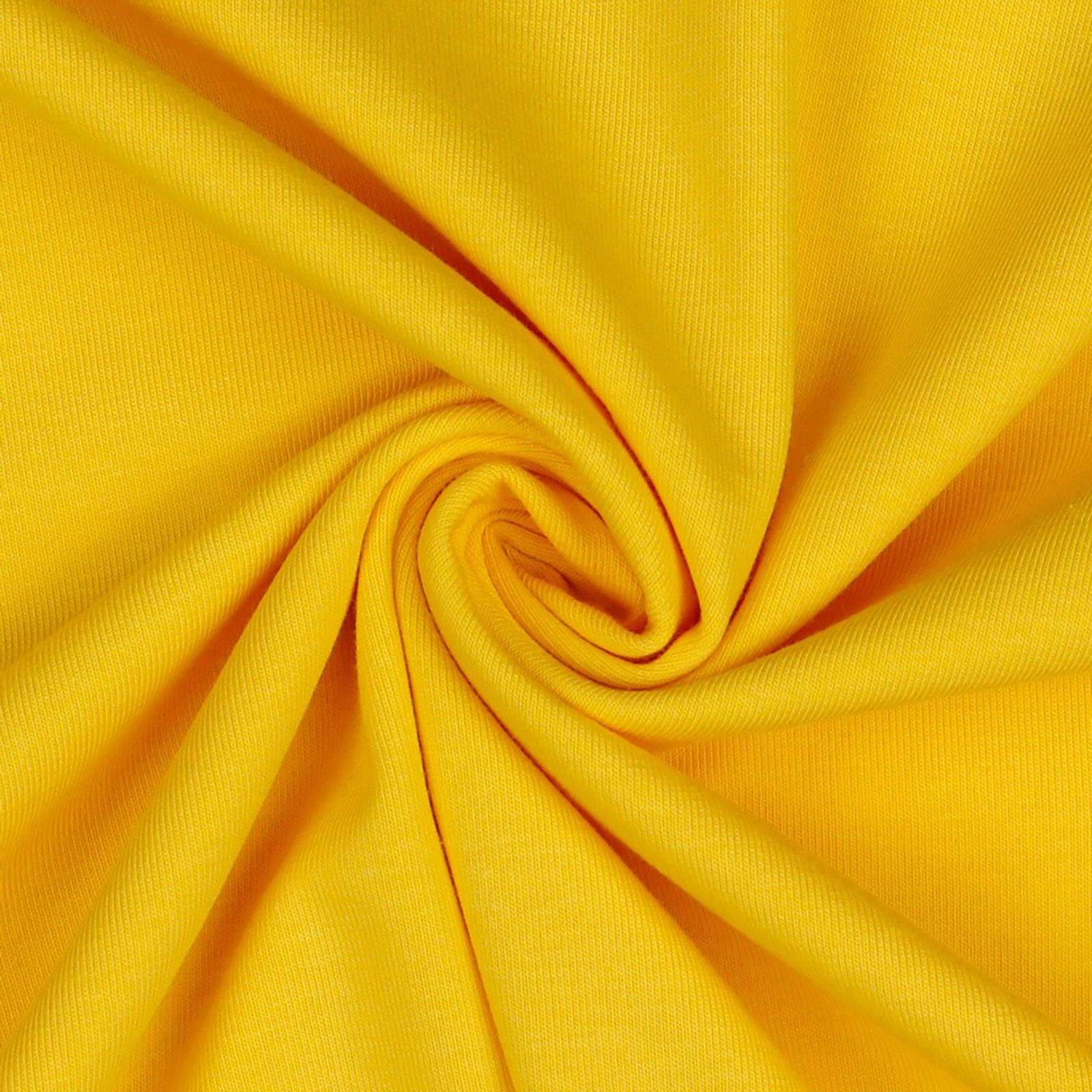 maDDma Stoff 0,5m Biojersey Meterware Jerseystoff Baumwolle, 028 - gelb