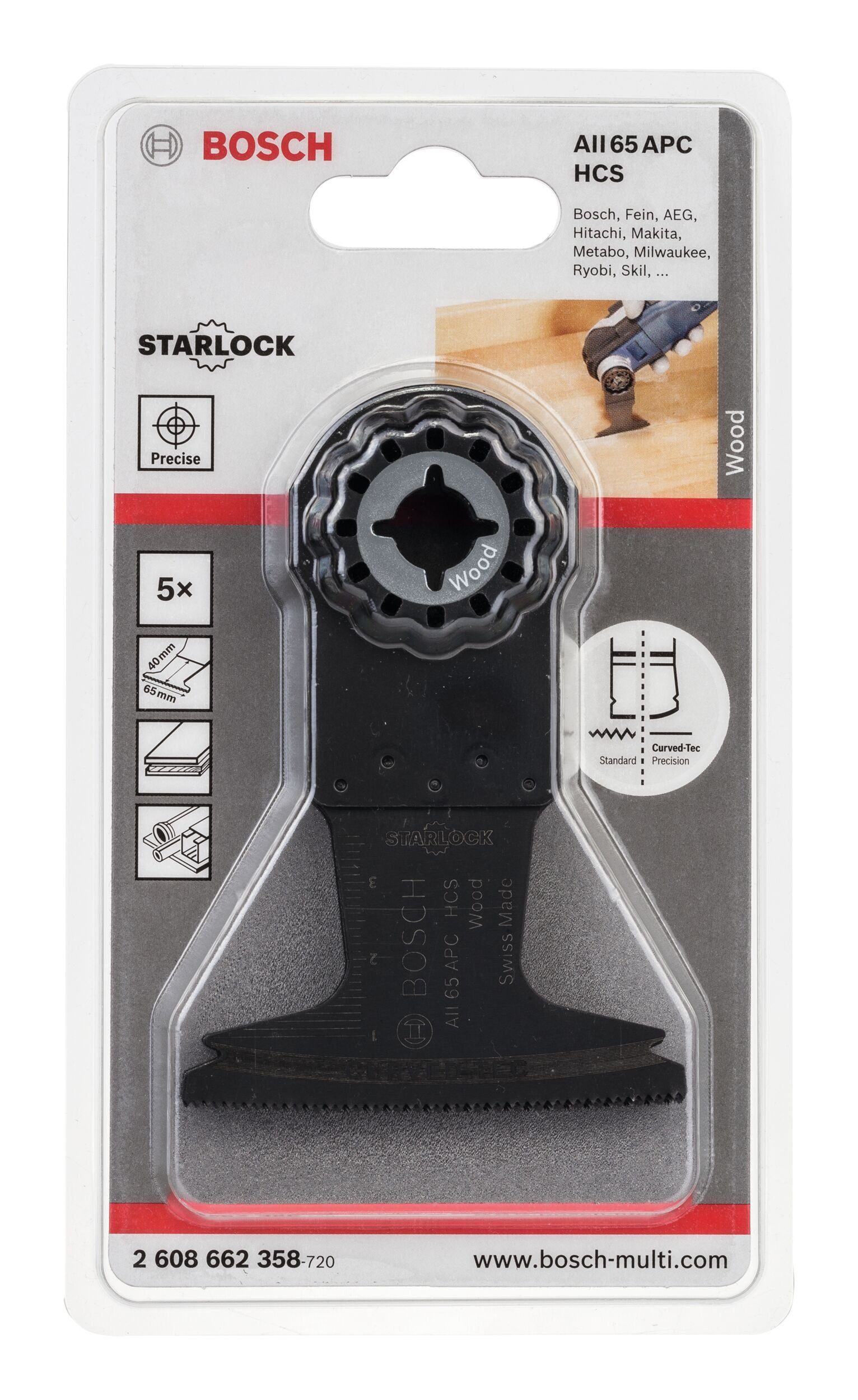 Thumbnail - BOSCH Tauchsägeblatt (5 Stück), HCS AII 65 APC Wood - 40 x 65 mm - 5er-Pack