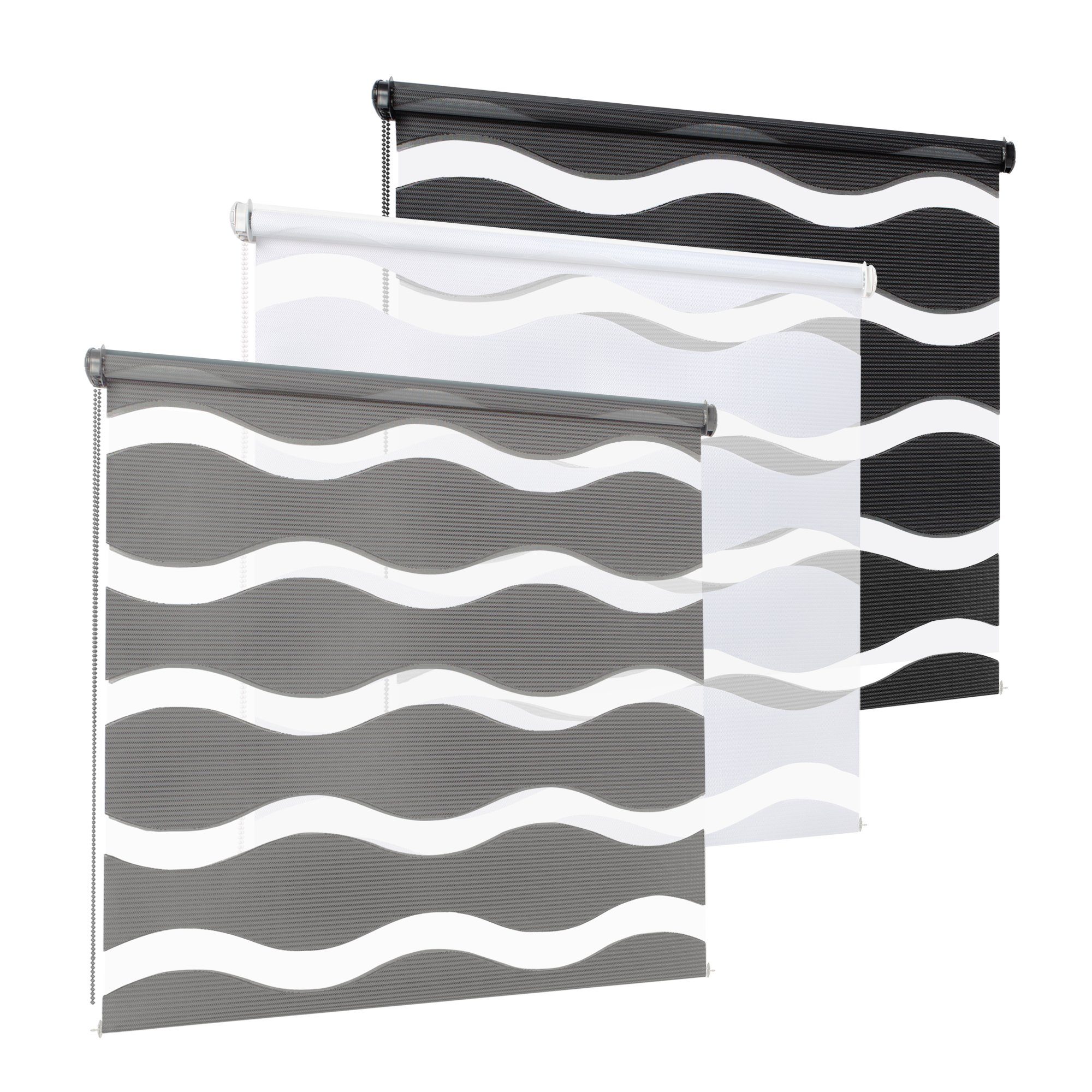 Doppelrollo Sichtschutz Fenster, moderne Роллы, Rikmani, Klemm- oder Schraubmontage, Moderne Optik, Klemm- oder Schraubmontage, Sicht- und Sonnenschutz