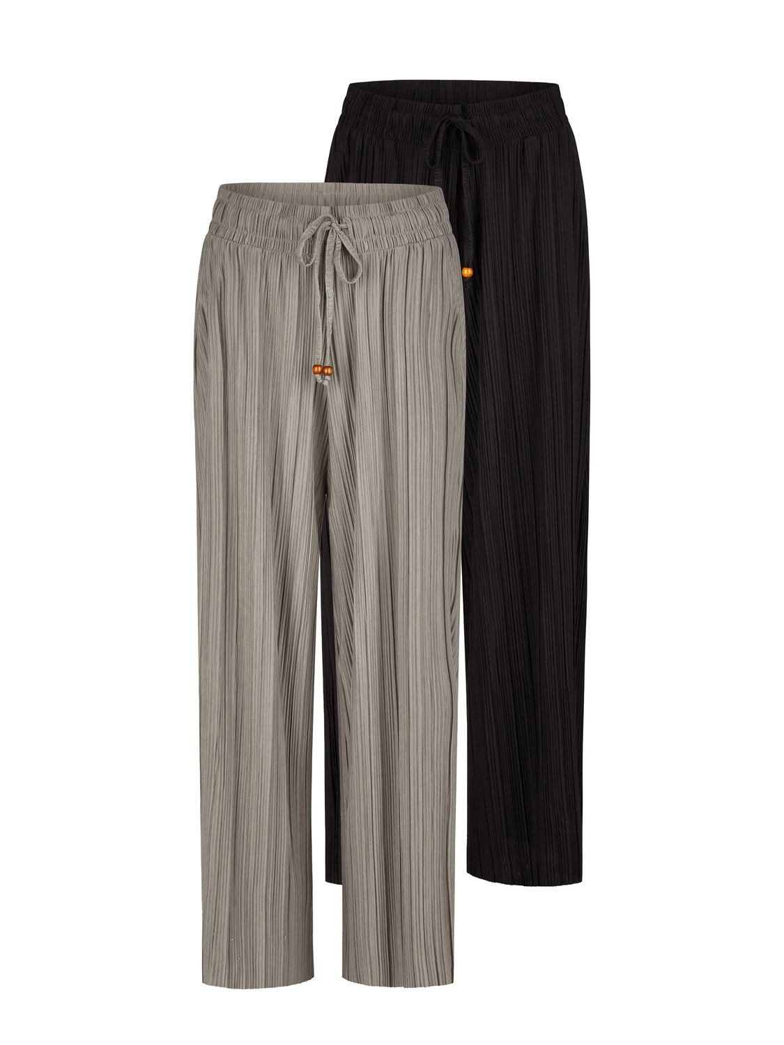 DENIMFY Chinohose Damen Palazzo Hose DFBrenda 2er Loose Fit (Vorteilspack) günstig online kaufen