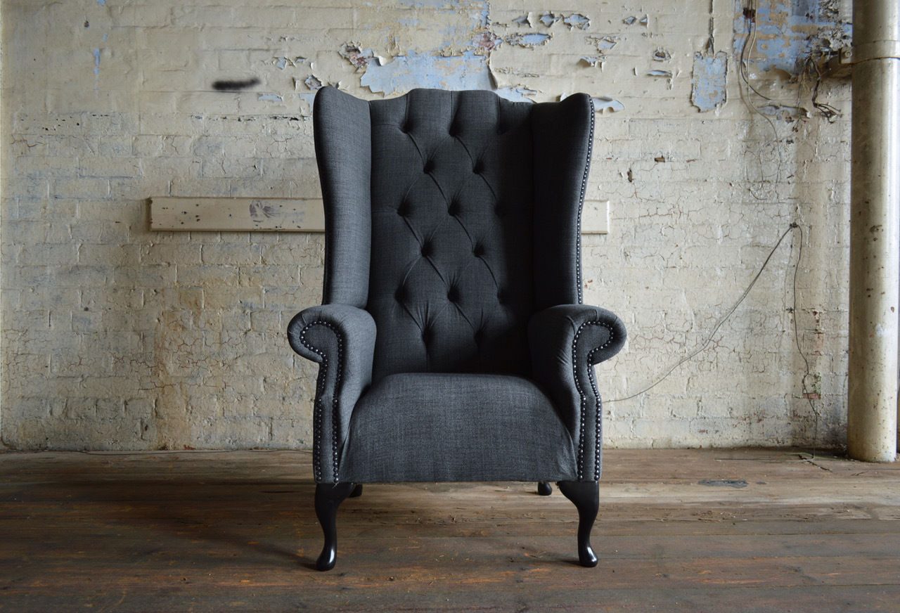 Ohrensessel Chesterfield Sessel Polster Couch für gemütliches Fernsehen