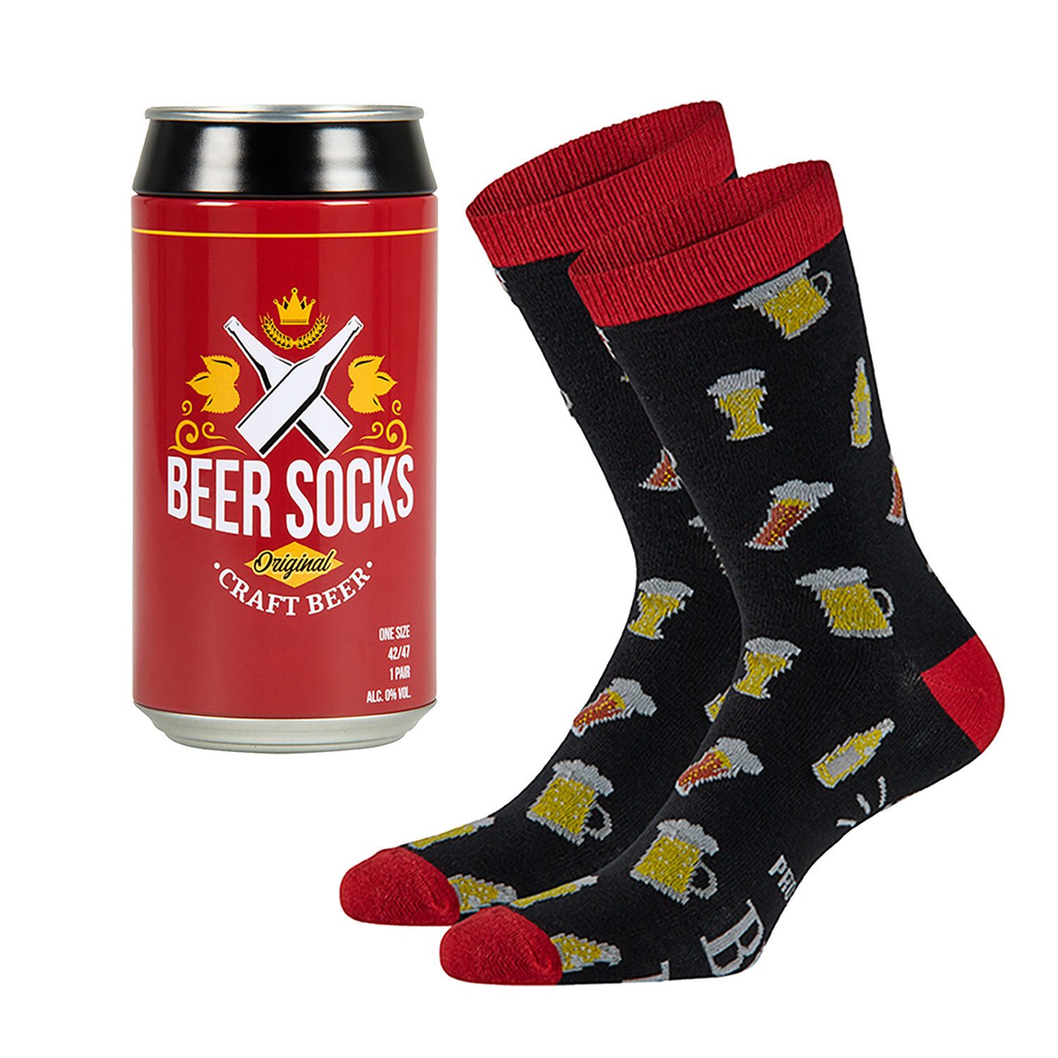 Socken Herren Bier Socken in Bierdose Geschenkverpackung 1 Paar