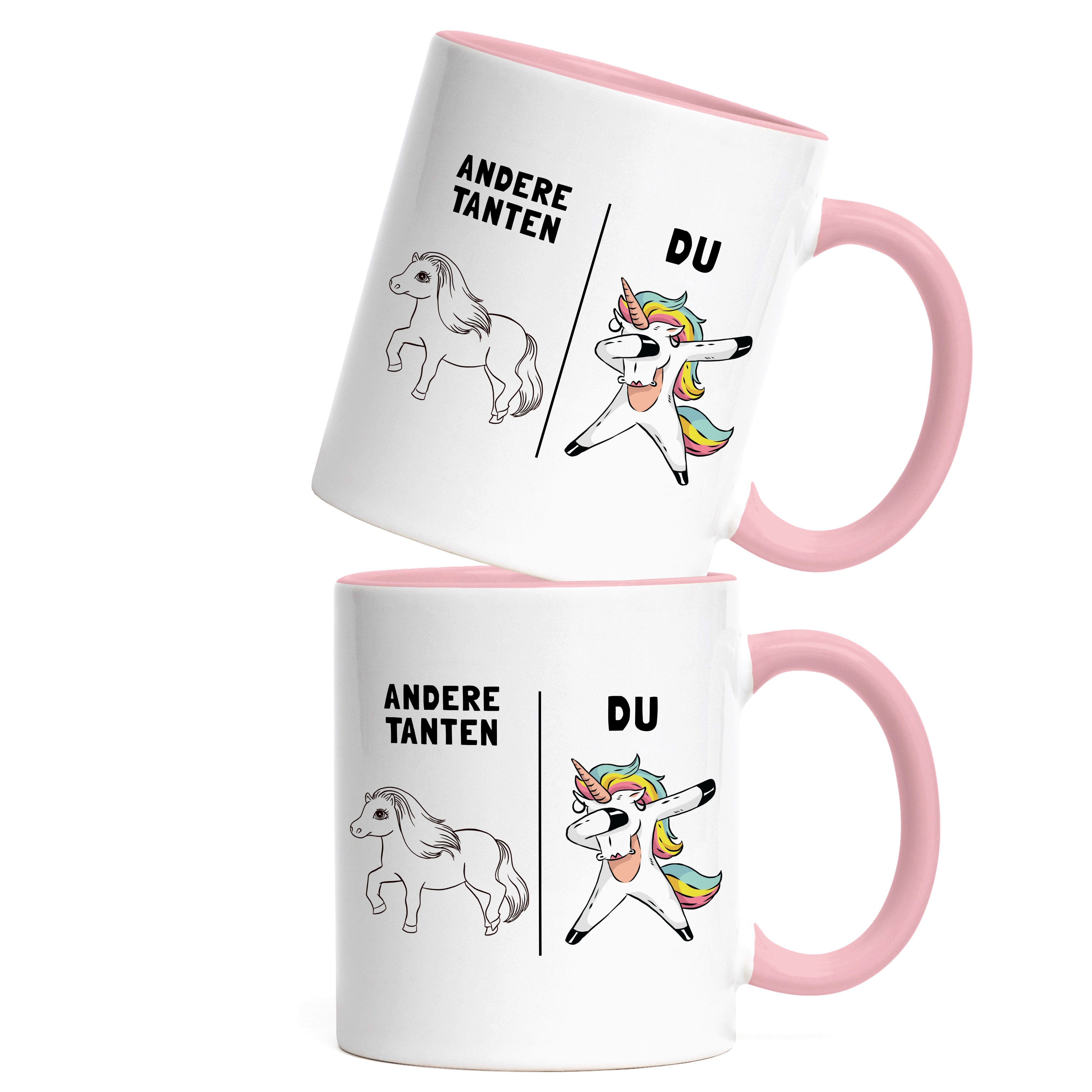 Hey!Print Tasse Andere Tanten Du Lustig für & Welt Einhorn Tasse Geschenk Tante von Rosa Neffe, der Geburtstag Tante Keramik Tasse beste Nichte