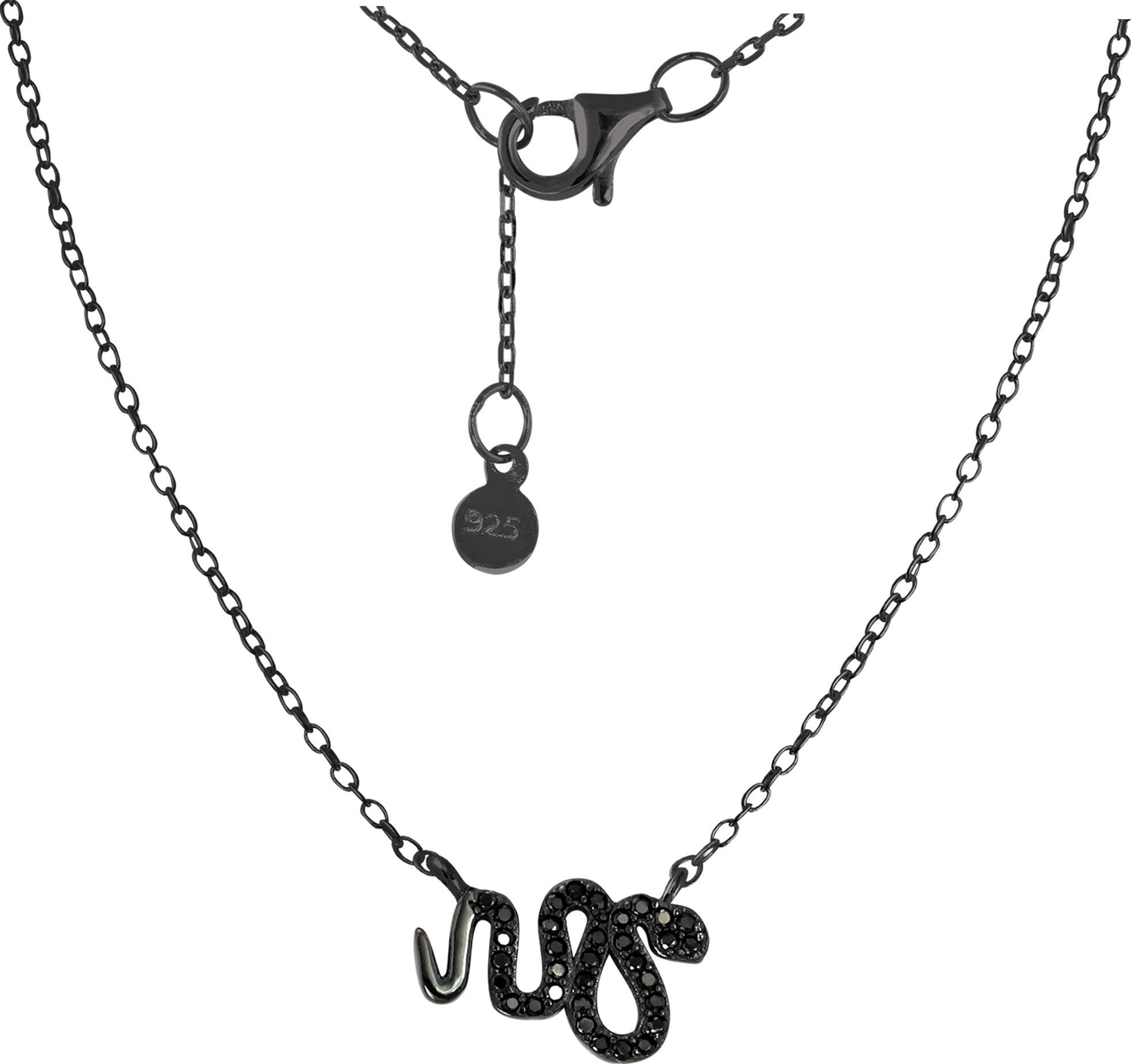 Halsketten Sterling Schlange Farbe: schwarz Halskette, 44cm, (Schlange) Silberkette SilberDream 925 Zirkonia SilberDream Silber, ca.